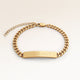 Personalized bar gold bracelet for women with space for engraving of text or coordinates