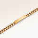 Personalized bar gold bracelet for women with space for engraving of text or coordinates