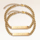 Friendship bracelets, pair of two bar bracelets in gold with personalized engraving, from Mon Chou