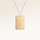 Personalisierte quadratische Goldkette mit Platz für Gravur von Text, Koordinaten oder Handschrift auf Vorder- und Rückseite