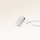 Personalized square silver necklace with space for engraving of text, coordinates or handwriting on the front and back
