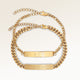 Paar-Armbänder, Set aus zwei Bar-Armbändern in Gold mit personalisierter Gravur, von Mon Chou