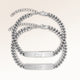 Paar-Armbänder, Set aus zwei Bar-Armbändern in Silber mit personalisierter Gravur, von Mon Chou