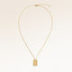 Full square necklace in gold fully laid out with fine adjustable gold chain and minimalist pendant for personalized engraving