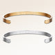 Freundschafts-Armbänder, Paar aus zwei Bangle Armbändern in Gold und Silber mit personalisierter Gravur, von Mon Chou