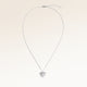 Full heart-shaped necklace in silver fully laid out with fine adjustable silver chain and minimalist heart pendant for personalized engraving