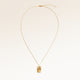 Full square necklace in gold fully laid out with fine adjustable gold chain and minimalist pendant for personalized engraving