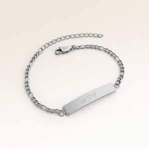 Personalisiertes Bar Silberarmband mit Platz für Gravur von Text oder Koordinaten