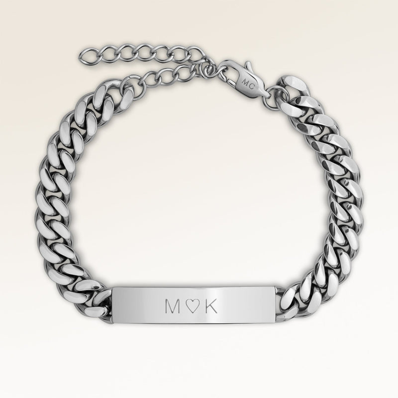 Personalisiertes Bar Silberarmband mit Platz für Gravur von Text oder Handschrift