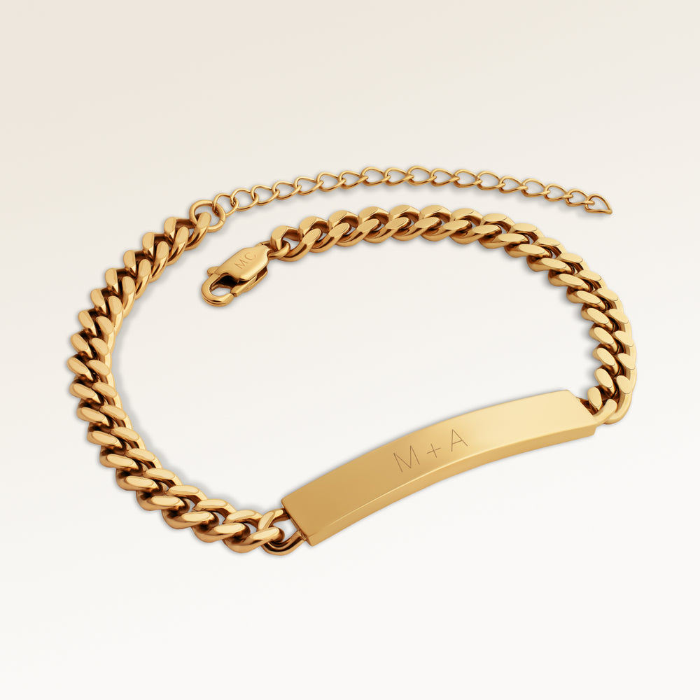 Stab Armband Für Herren - Gravur (Gold)