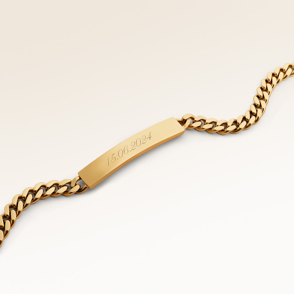 Stab Armband Für Herren - Gravur (Gold)