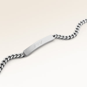 Personalisiertes Bar Silberarmband mit Platz für Gravur von Text oder Koordinaten