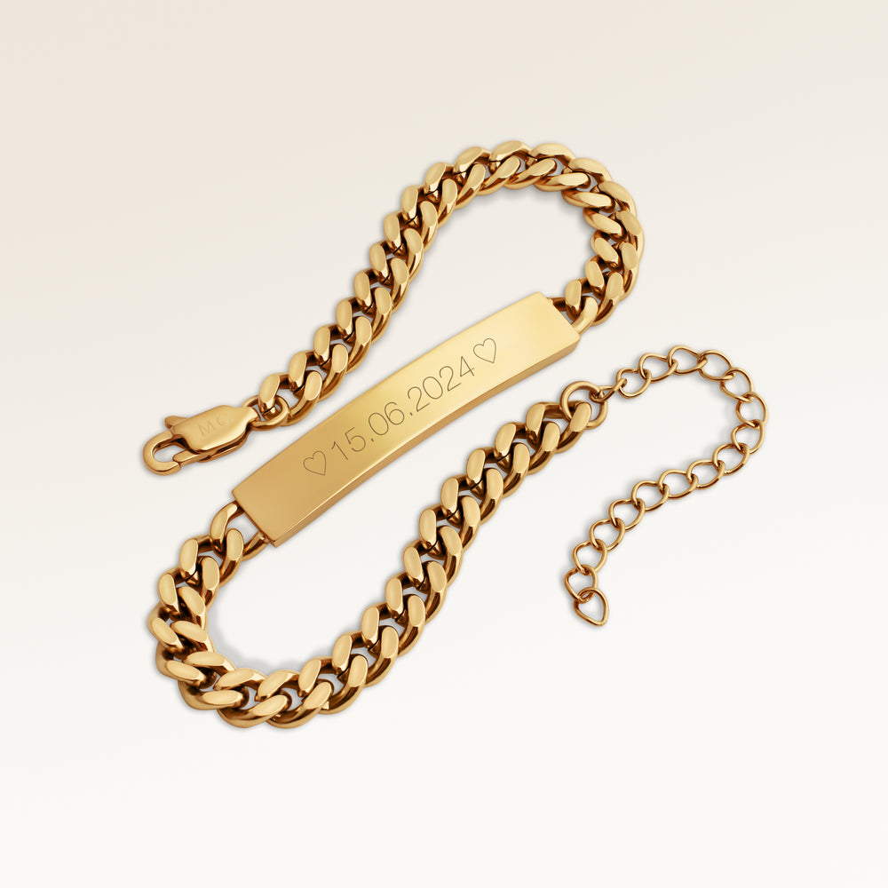 Stab Armband Für Herren - Gravur (Gold)
