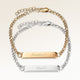 Freundschafts-Armbänder, Paar aus zwei Bar Armbändern in Gold und Silber mit personalisierter Gravur, von Mon Chou