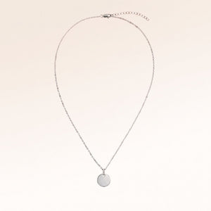 The full round silver necklace with zirconia and adjustable chain