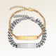Paar-Armbänder mit Bar 5 mm für sie und 8 mm für ihn in Gold und Silber mit personalisierter Gravur, von Mon Chou