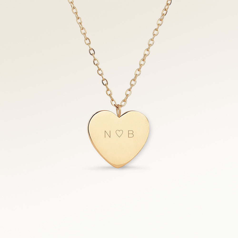Herzförmige Halskette - Gravur (Gold)