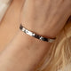 Friendship bracelets, pair of two bangle bracelets in silver with personalized engraving, from Mon Chou