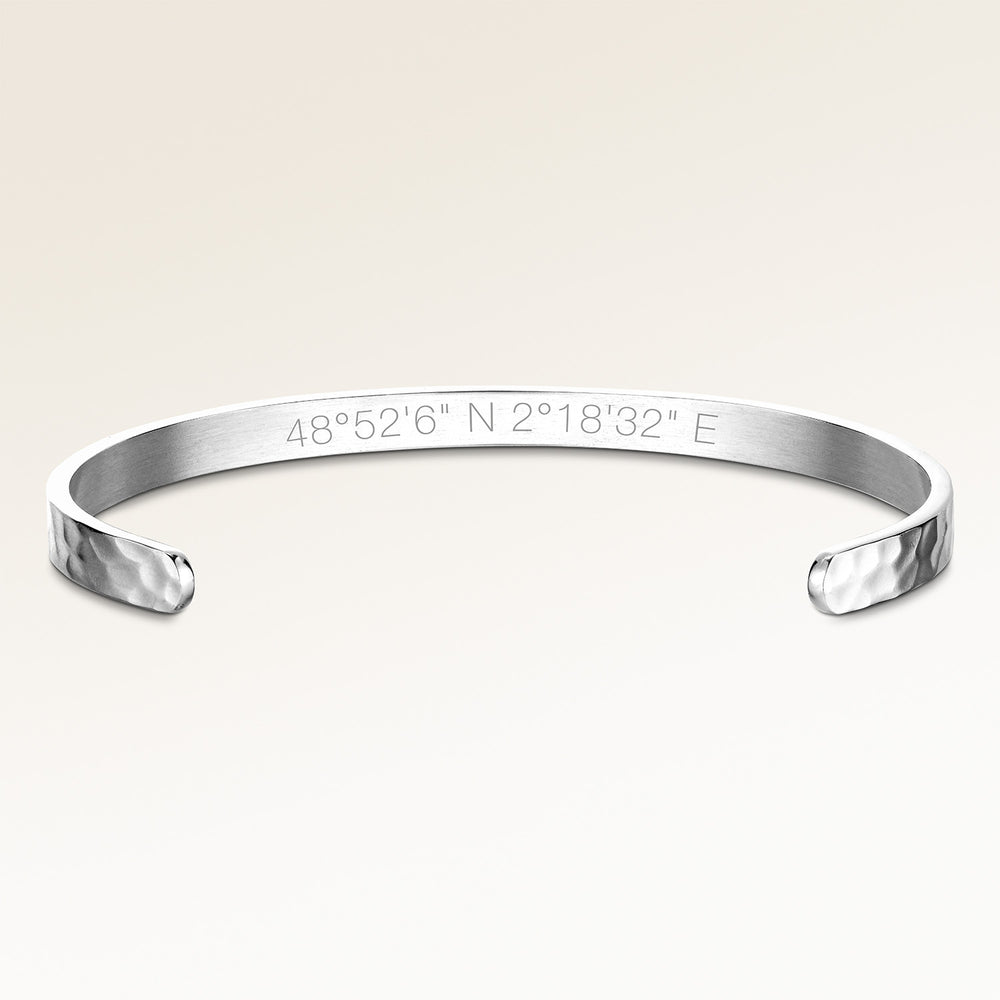 Ocean Waves Armband - Gravur (Silber)