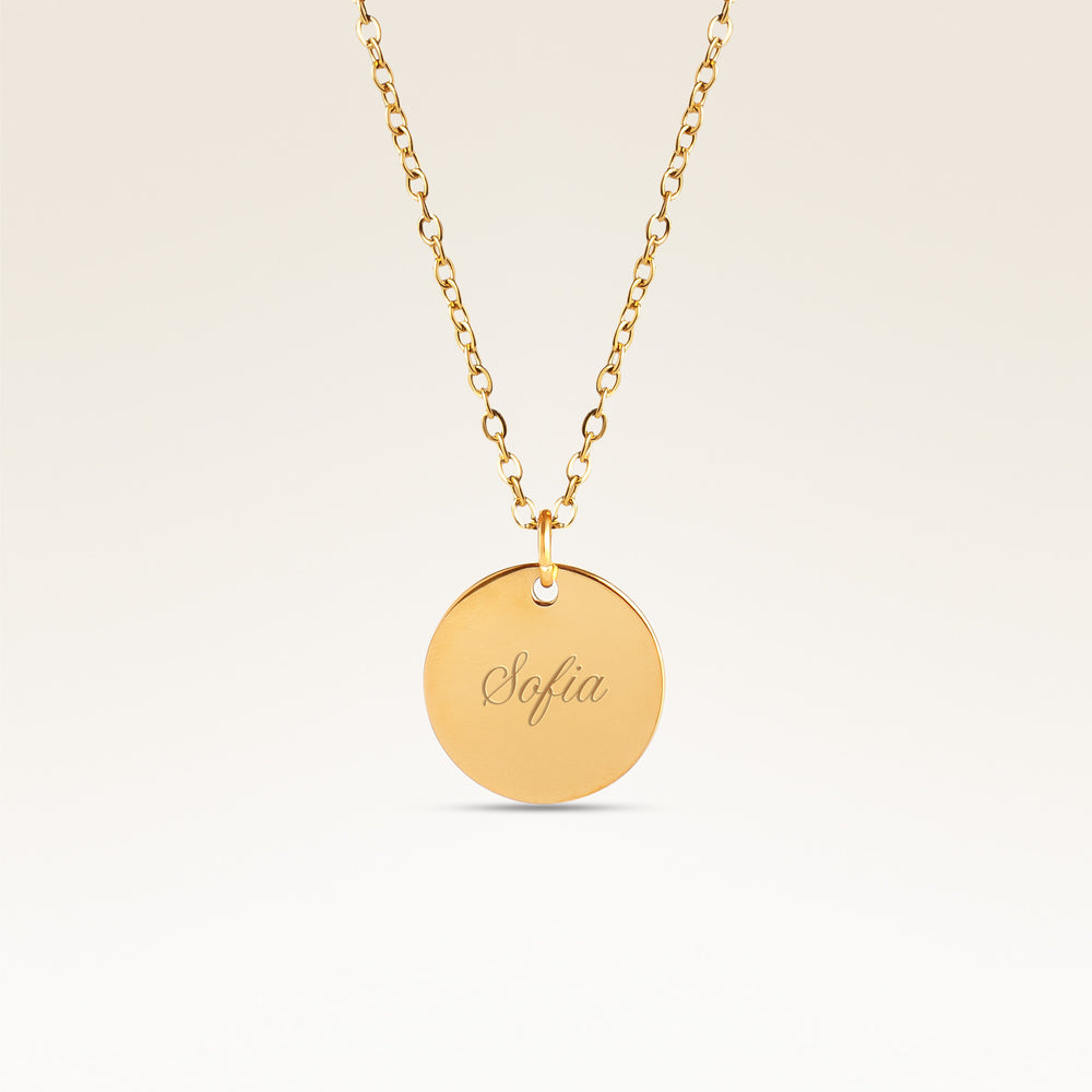 Runde Halskette - Gravur (Gold)