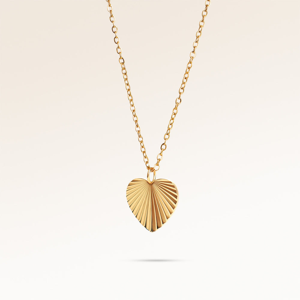 Soleil Herzförmige Halskette - Gravur (Gold)