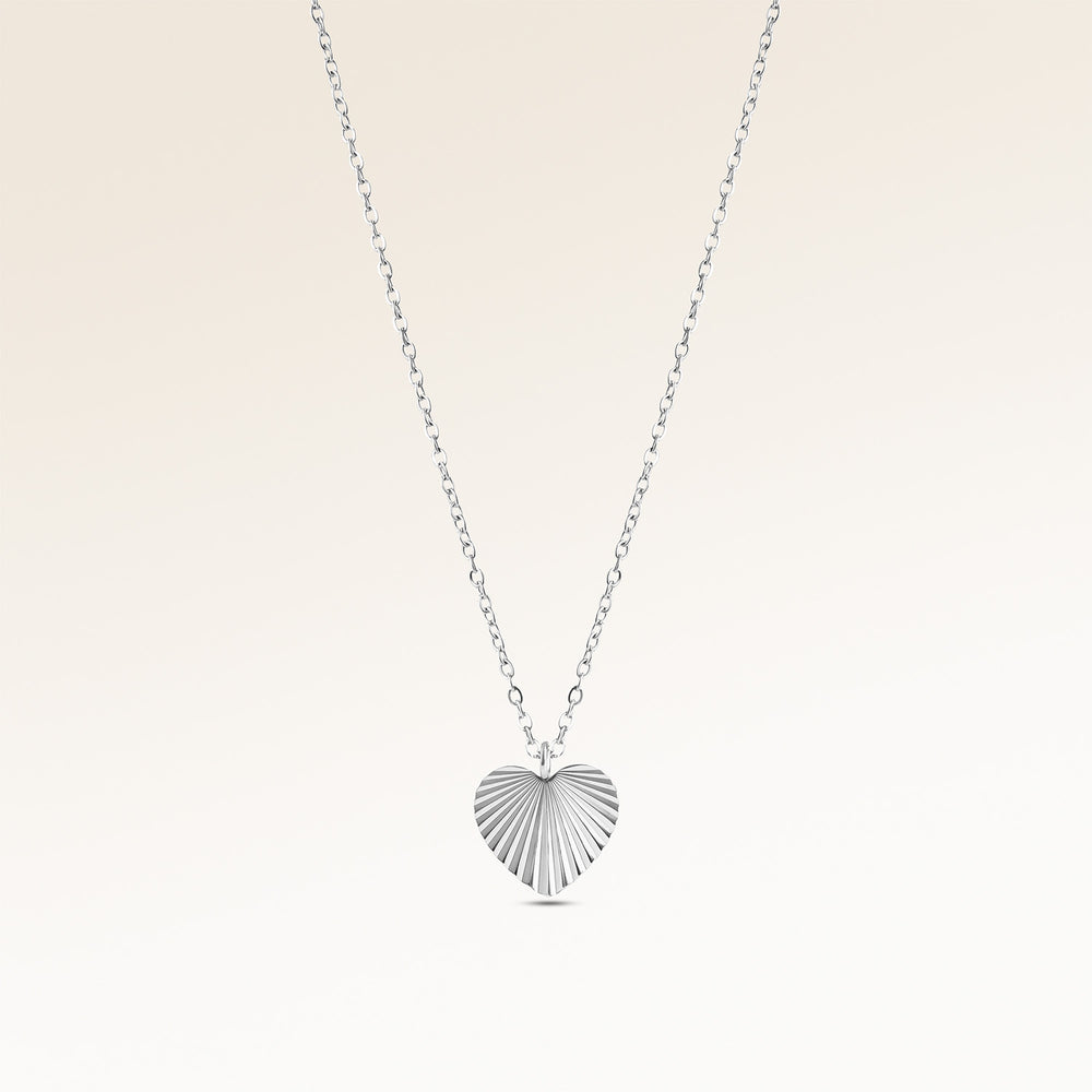 Soleil Herzförmige Halskette - Gravur (Silber)