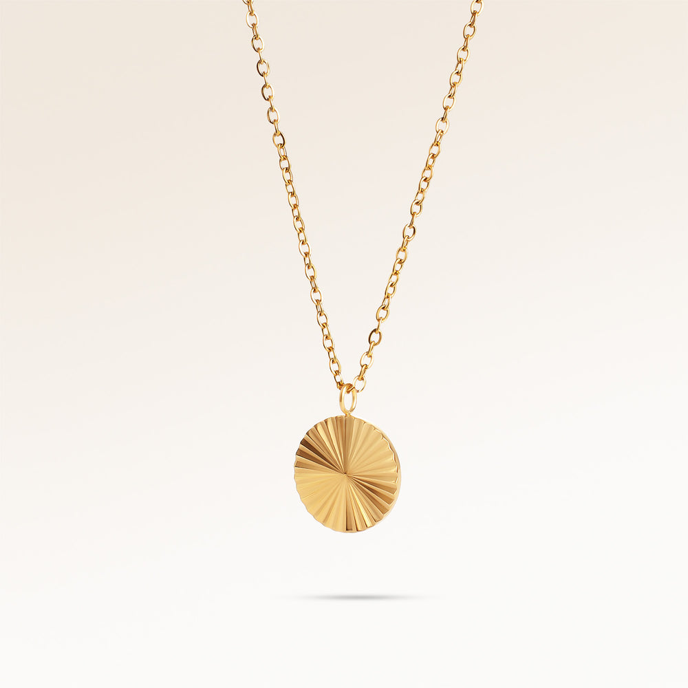 Soleil Runde Halskette - Gravur (Gold)
