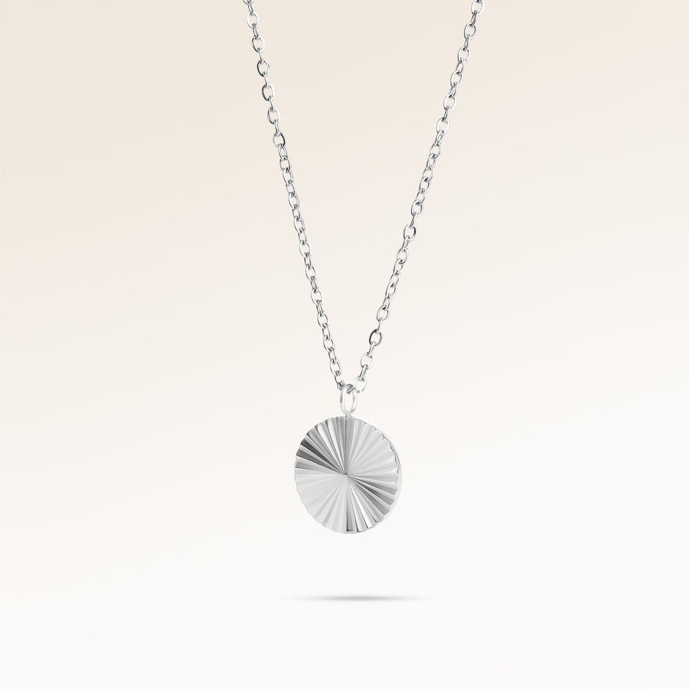Soleil Runde Halskette - Gravur (Silber)