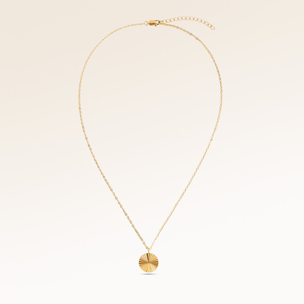 Soleil Runde Halskette - Gravur (Gold)