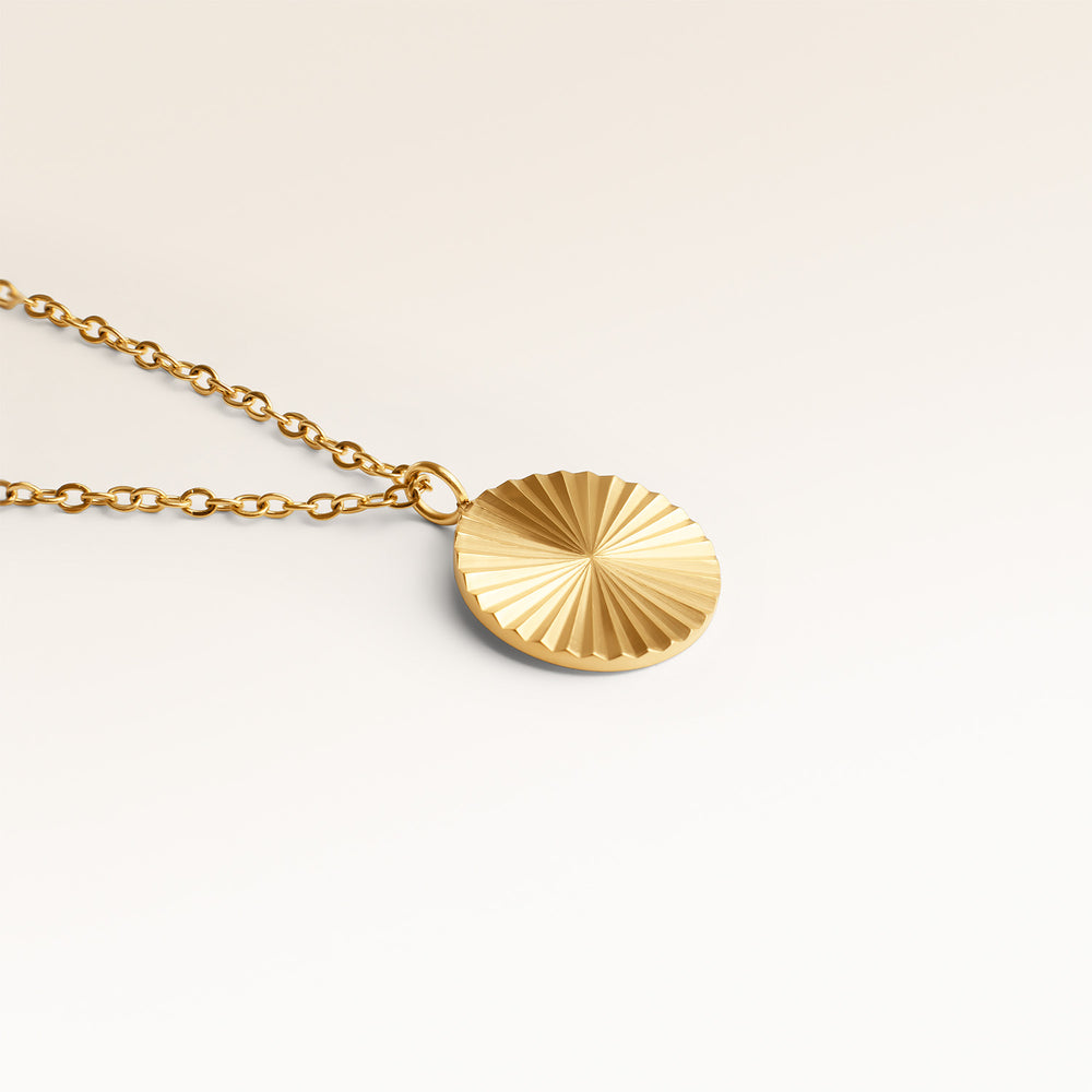 Soleil Runde Halskette - Gravur (Gold)