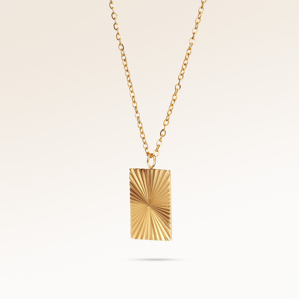 Soleil Quadratische Halskette - Gravur (Gold)