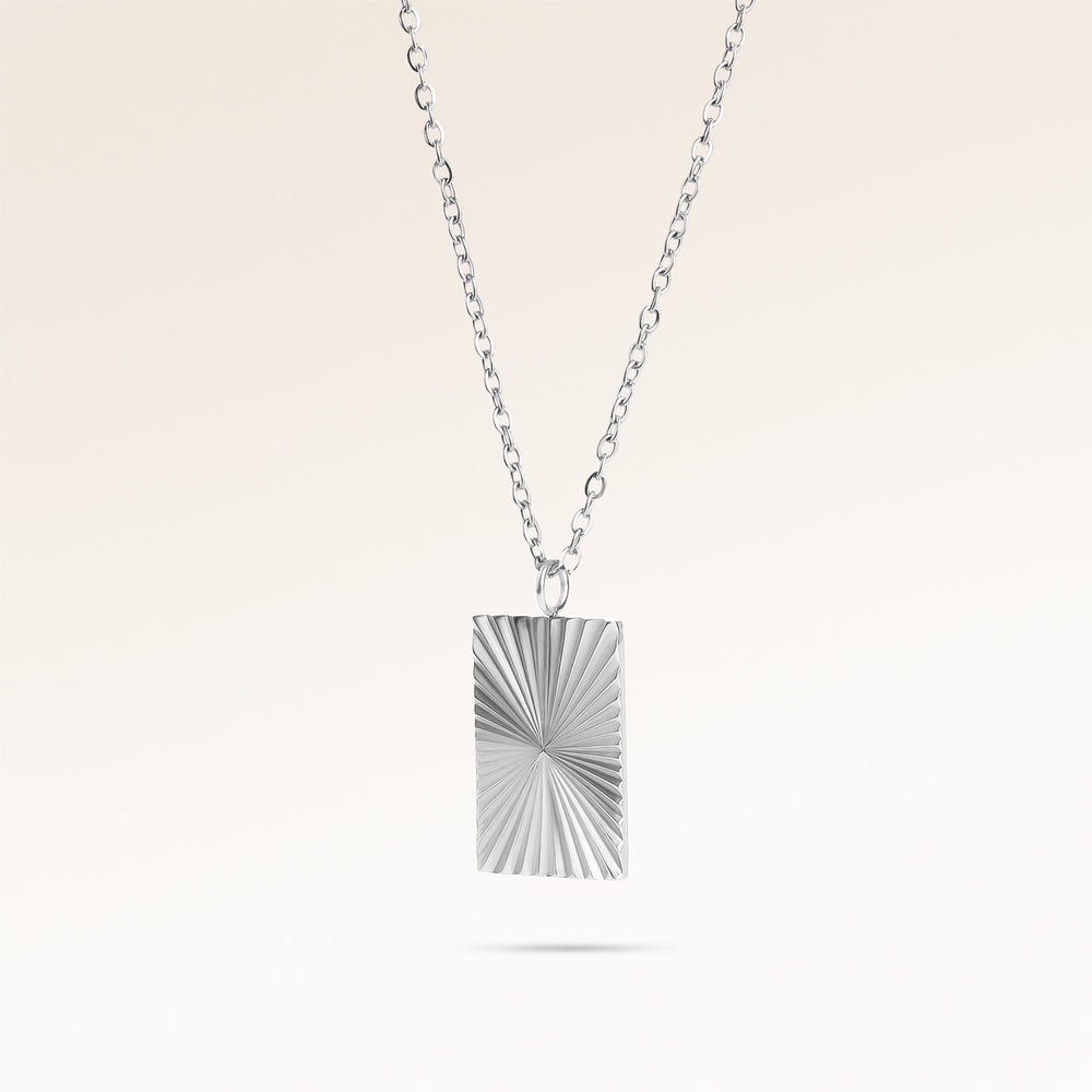 Soleil Quadratische Halskette - Gravur (Silber)
