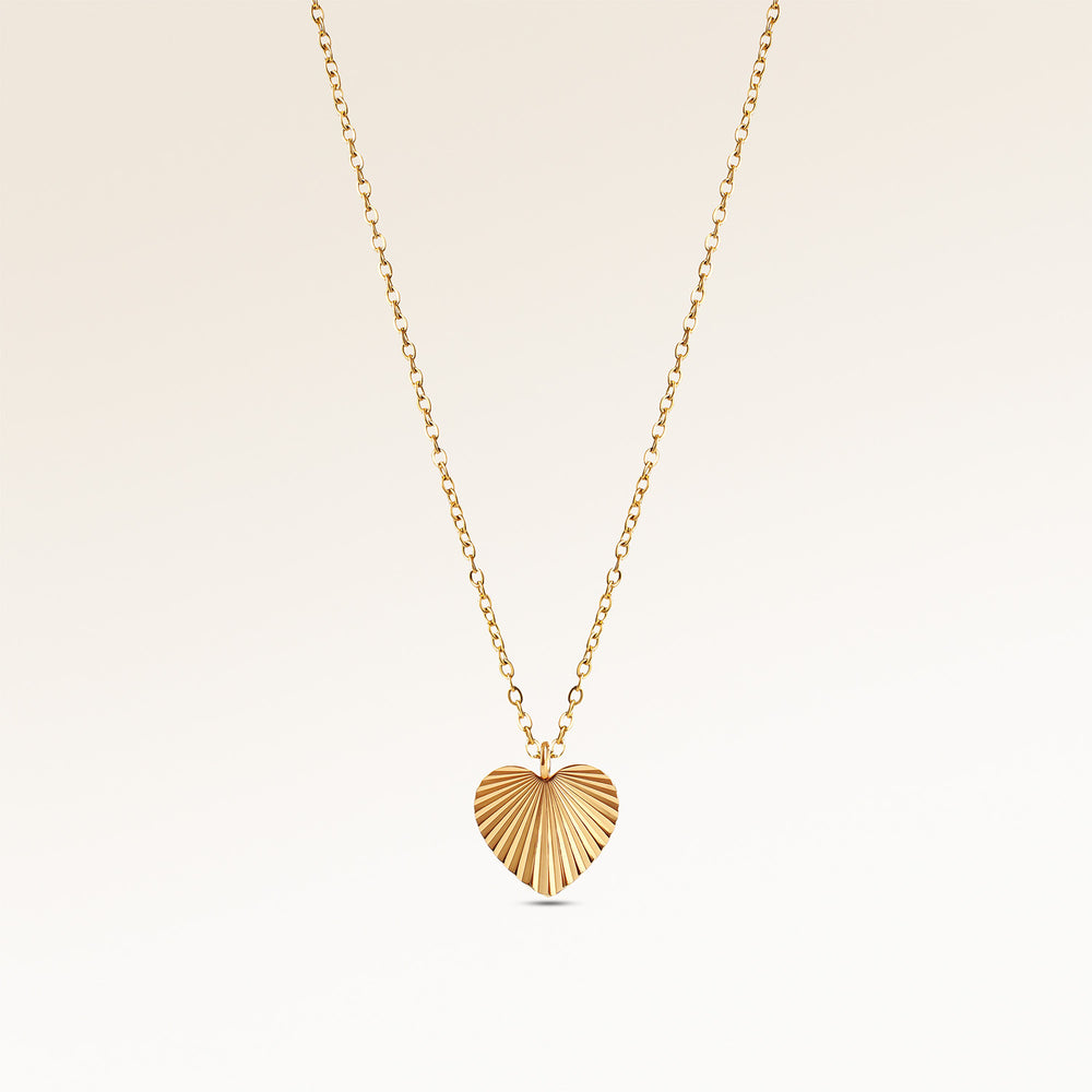 Soleil Herzförmige Halskette - Gravur (Gold)